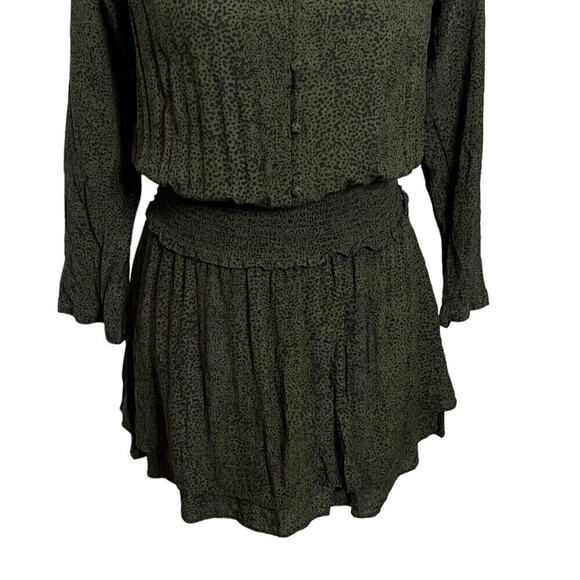 RAILS Jasmine Dress Olive Speckled V Neck Mini Smocked Waist Women’s Small - Picture 4 of 12
